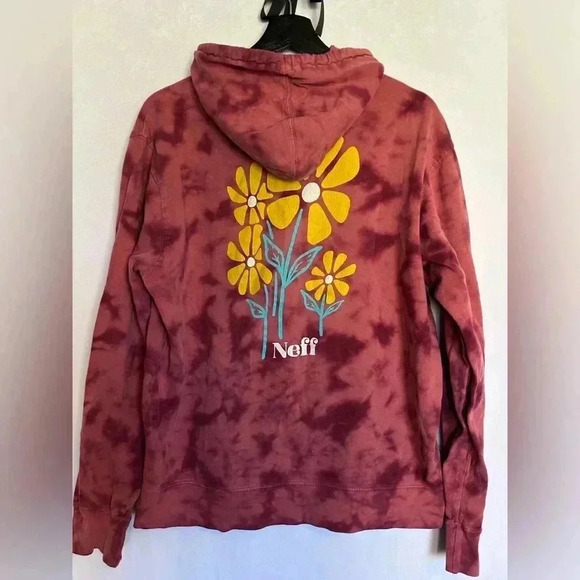 Y2K Neff Tie-dye Daisy Hoodie Size Medium - Picture 4 of 6
